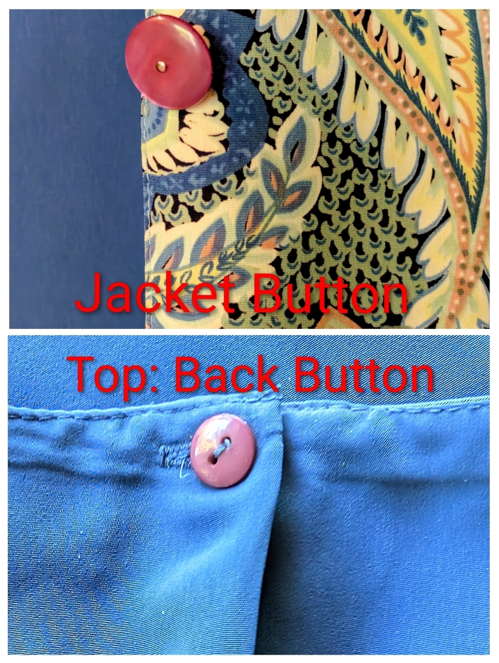 DRAPER'S & DAMON'S Paisley Blazer with Solid Blue Top and Pant Set - 1X - Picture 10 of 13
